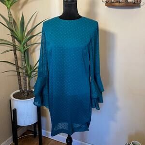 Emerald Green HM long sleeve shift dress